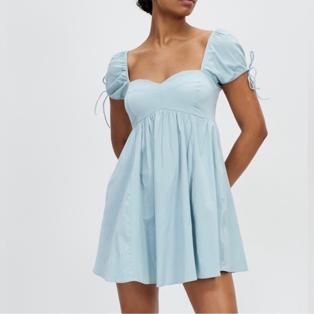 Abercrombie Puff Sleeve Babydoll Mini Dress NWT